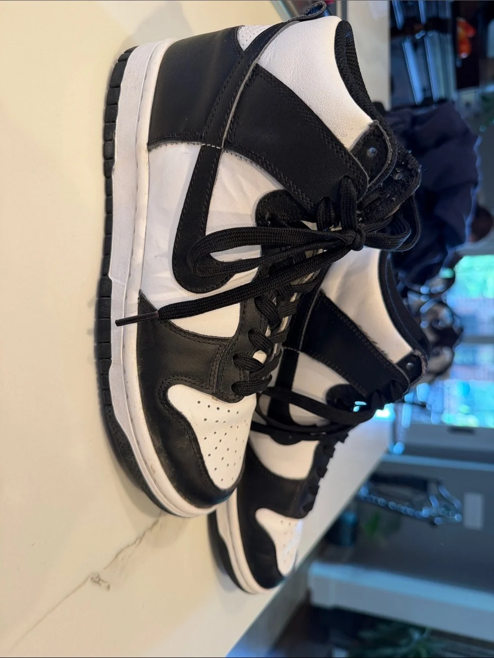 Nike Black and White Mid-Top Sneakers